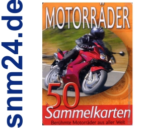 Motorräder - 50 Sammelkarten in Blechbox - Berühmte Bikes aus aller Welt