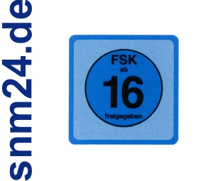 100 Stück FSK 16 Aufkleber / Sticker - FSK ab 16 freigegeben
