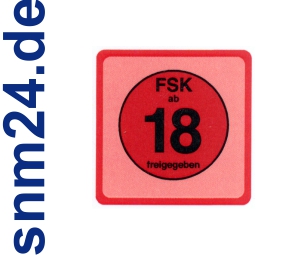 100 Stück FSK 18 Aufkleber / Sticker - FSK ab 18 - keine Jugendfreigabe
